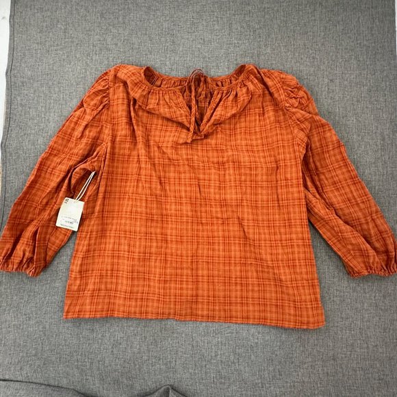 New! a.n.a a new approach Blouse XL Top Relaxed Fit 3/4th Sleeves Bombay Brown‎ - Picture 8 of 12